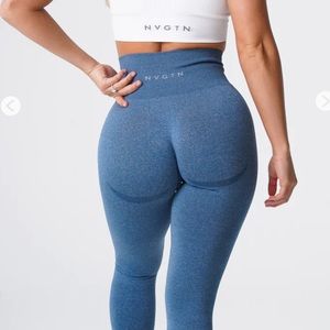 Navy Blue Contour Seamless Leggings